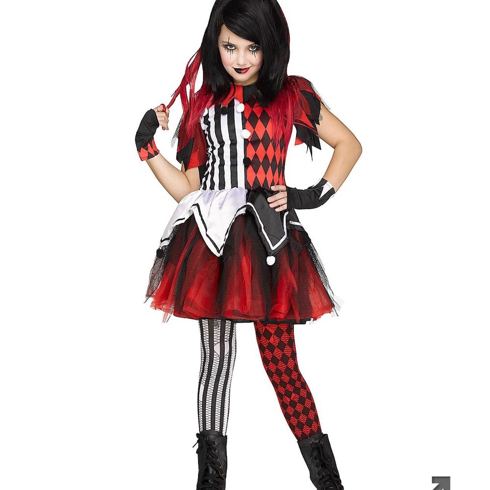 Kids Horror Harlequin Costume